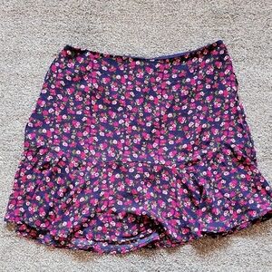 Miami Floral Mini Skirt - Navy and Pink
